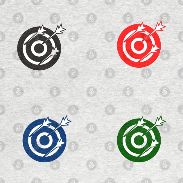 red blue green black target design by creatilory